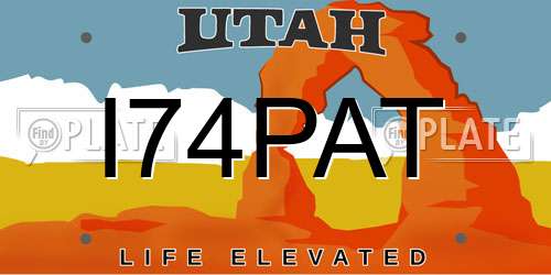 I74PAT Utah License Plate