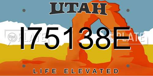 I75138E Utah License Plate