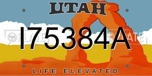 I75384A Utah License Plate