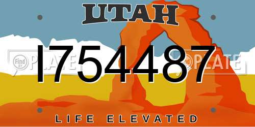 I754487 Utah License Plate