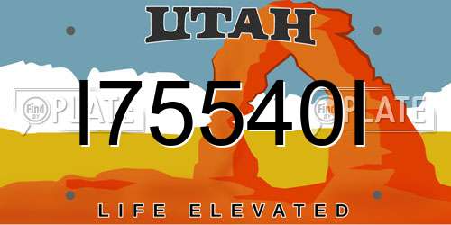 I75540I Utah License Plate