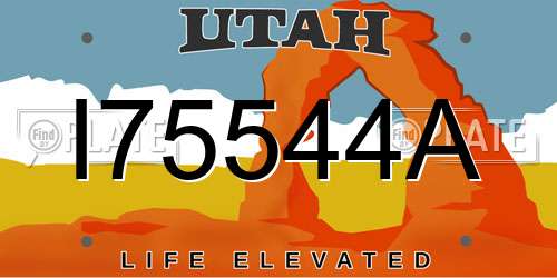 I75544A Utah License Plate