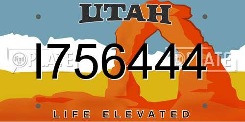I756444 Utah License Plate