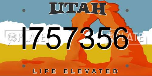 I757356 Utah License Plate
