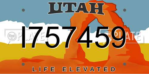 I757459 Utah License Plate