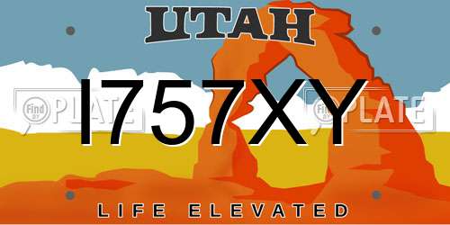 I757XY Utah License Plate