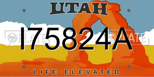 I75824A Utah License Plate