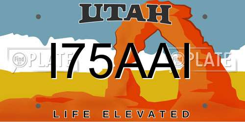I75AAI Utah License Plate