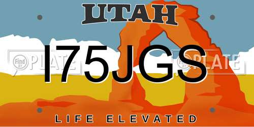 I75JGS Utah License Plate