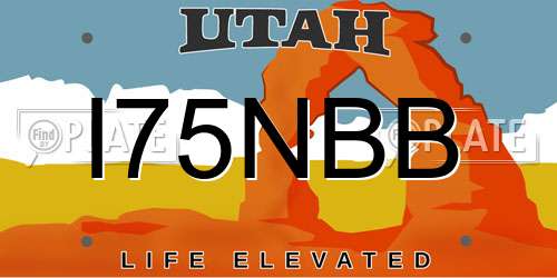 I75NBB Utah License Plate
