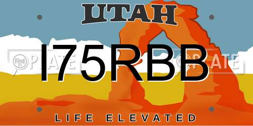 I75RBB Utah License Plate