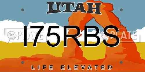 I75RBS Utah License Plate