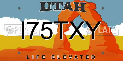 I75TXY Utah License Plate