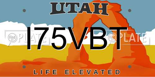 I75VBT Utah License Plate