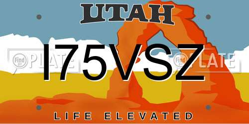 I75VSZ Utah License Plate