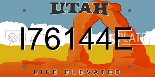 I76144E Utah License Plate