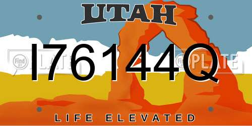 I76144Q Utah License Plate