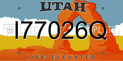 I77026Q Utah License Plate