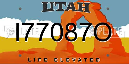 I77087O Utah License Plate