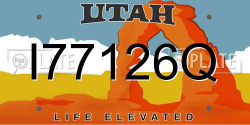 I77126Q Utah License Plate