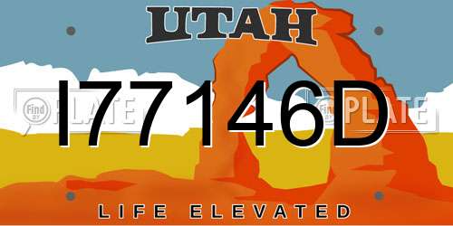 I77146D Utah License Plate