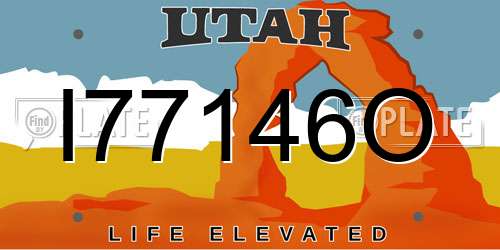 I77146O Utah License Plate