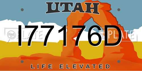 I77176D Utah License Plate