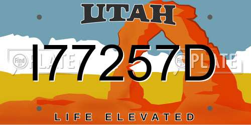 I77257D Utah License Plate
