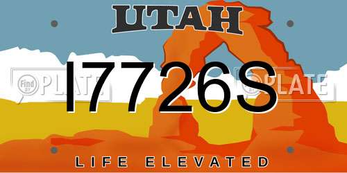 I7726S Utah License Plate
