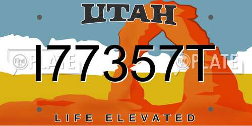 I77357T Utah License Plate