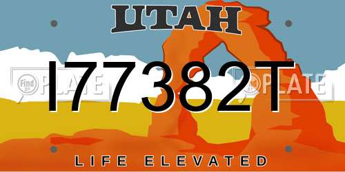 I77382T Utah License Plate