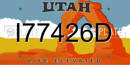I77426D Utah License Plate