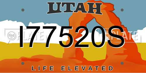 I77520S Utah License Plate
