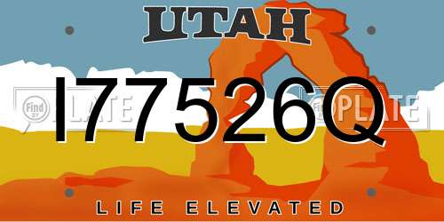 I77526Q Utah License Plate