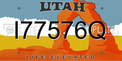 I77576Q Utah License Plate