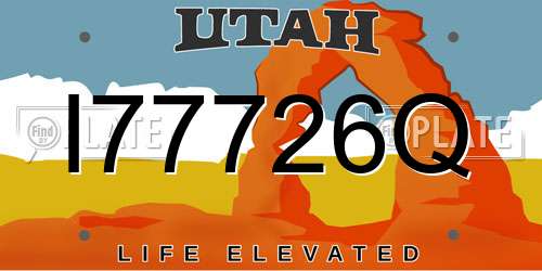 I77726Q Utah License Plate