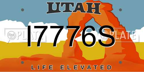 I7776S Utah License Plate