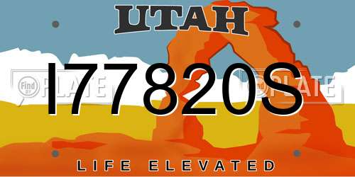 I77820S Utah License Plate
