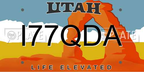 I77QDA Utah License Plate
