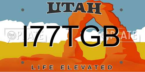 I77TGB Utah License Plate