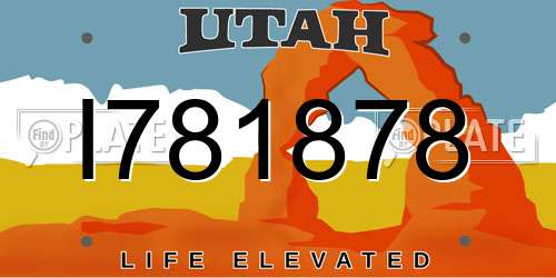 I781878 Utah License Plate