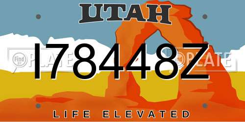 I78448Z Utah License Plate