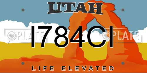 I784CI Utah License Plate