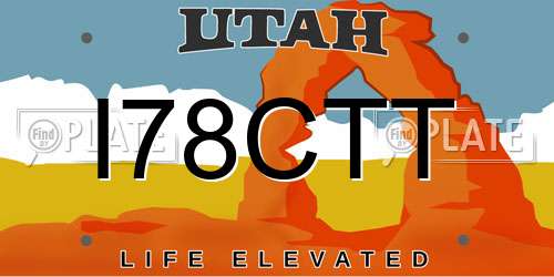 I78CTT Utah License Plate