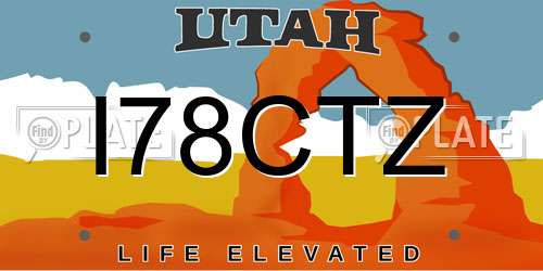 I78CTZ Utah License Plate