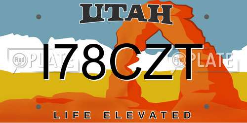 I78CZT Utah License Plate
