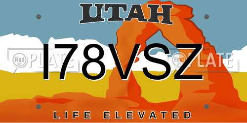 I78VSZ Utah License Plate