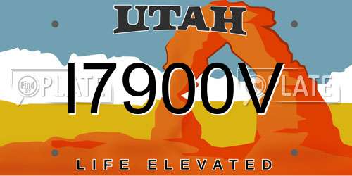 I7900V Utah License Plate