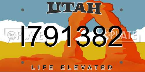 I791382 Utah License Plate
