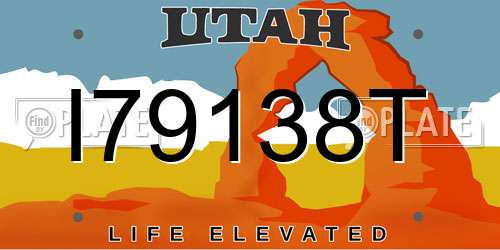 I79138T Utah License Plate